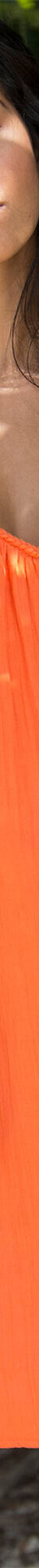 Robe bretelles tressées, gaze de coton (orange) Robe bretelles tressées, gaze de coton (orange)